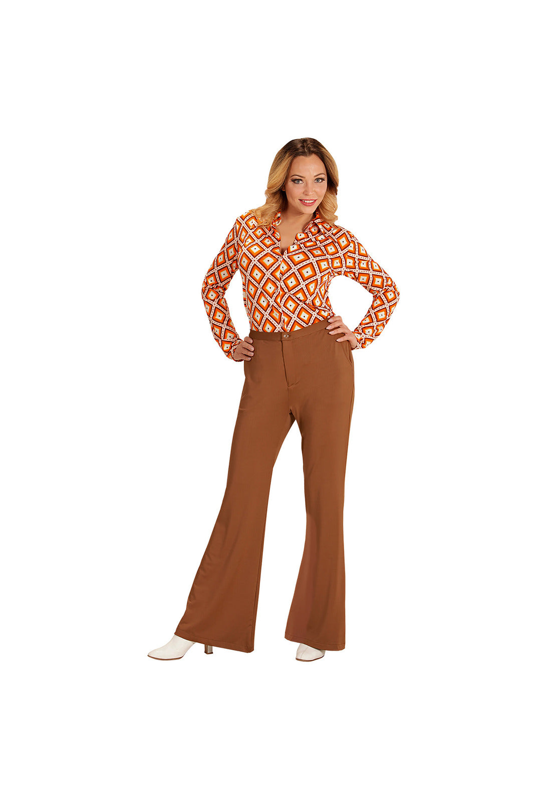 Women's Groovy Brown Disco Pants