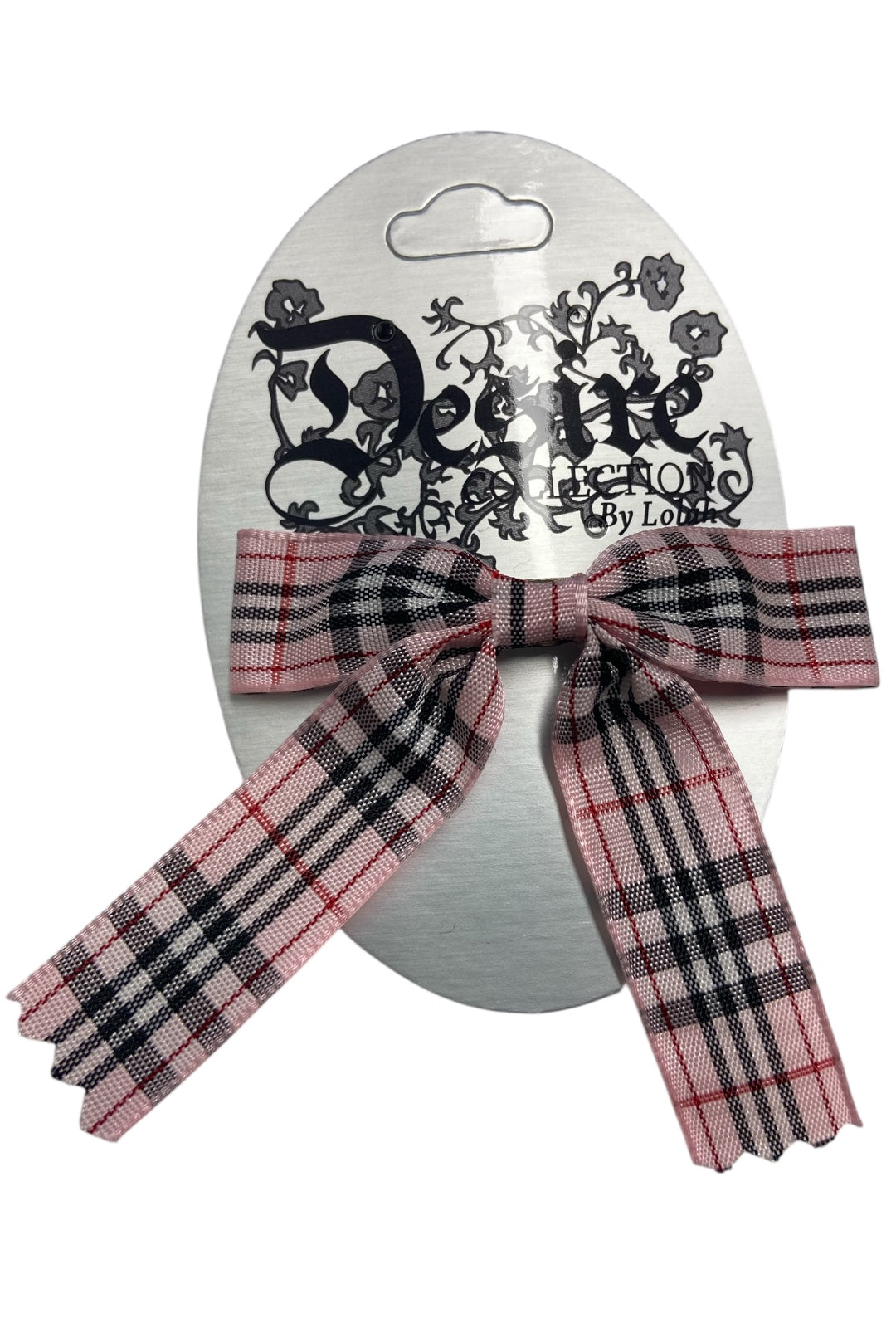 Pale Pink Tartan Bow