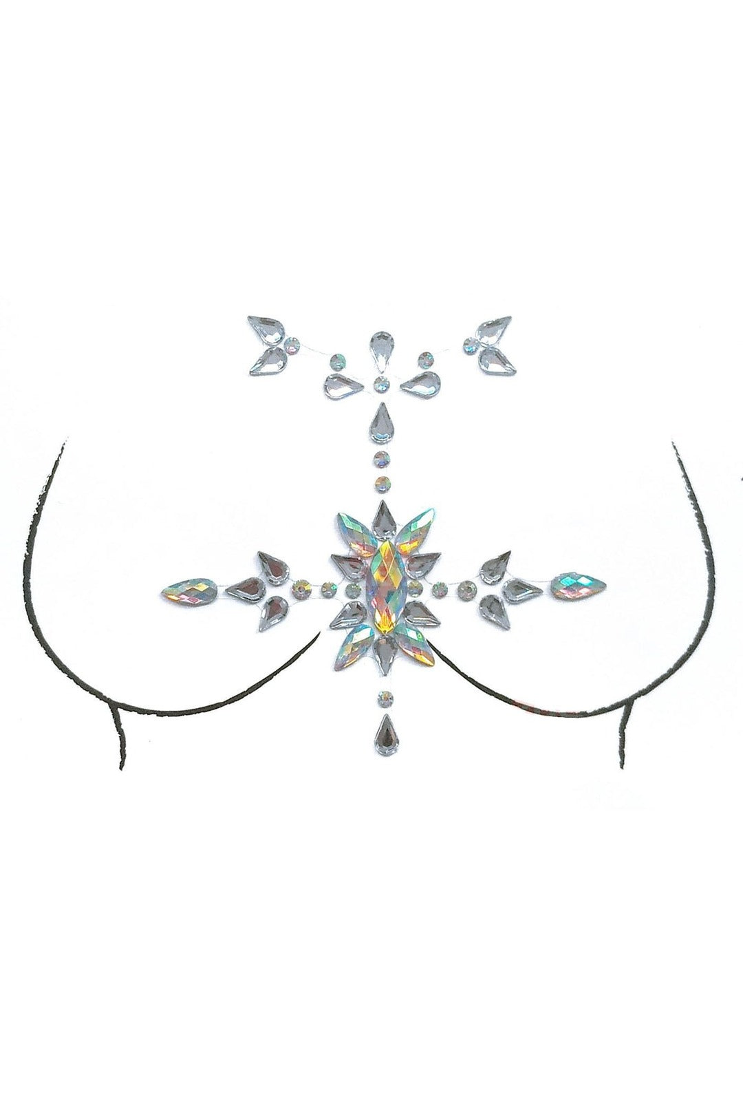 Silver Starburst Body Jewel Sticker