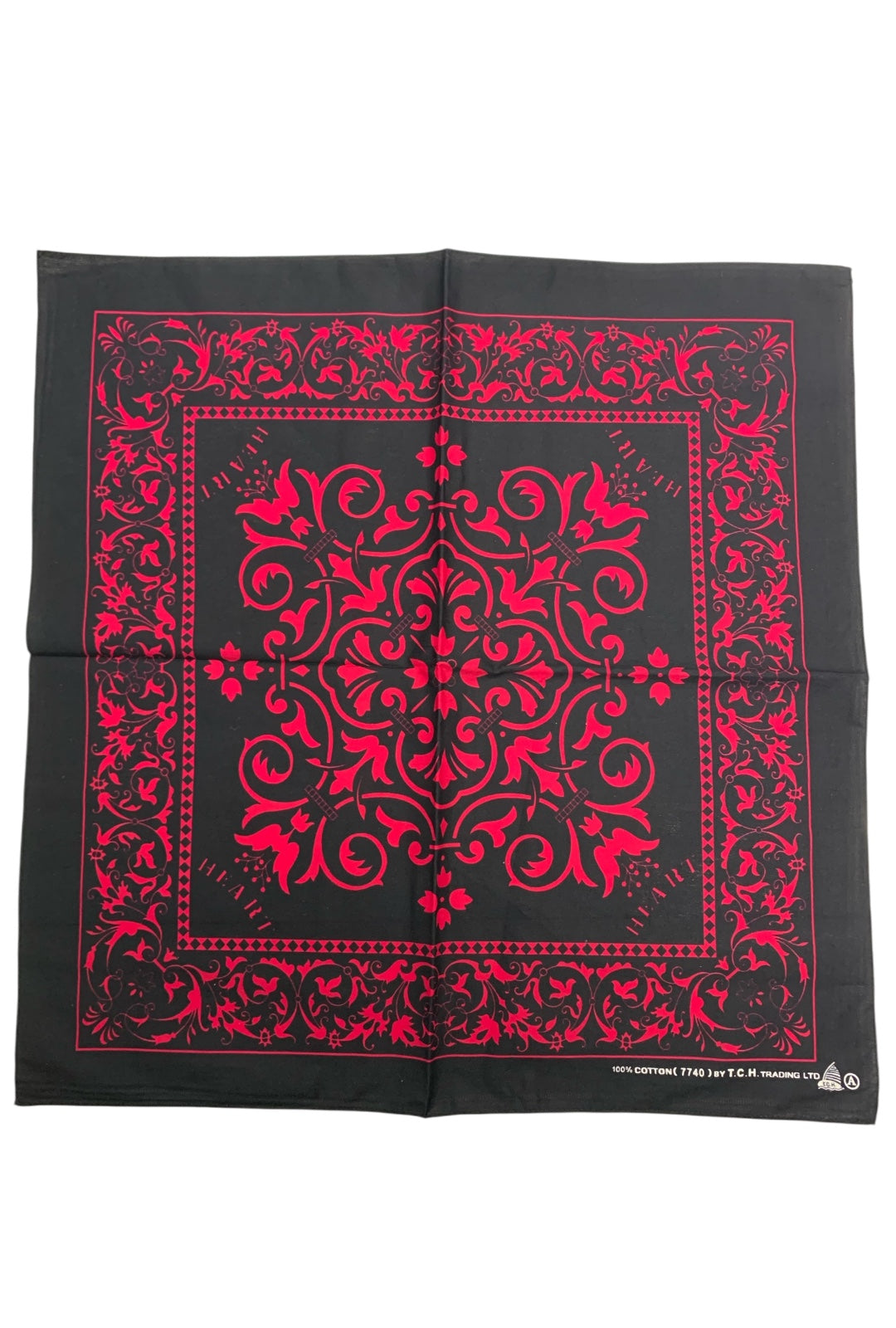 Black with Magenta Print Bandana