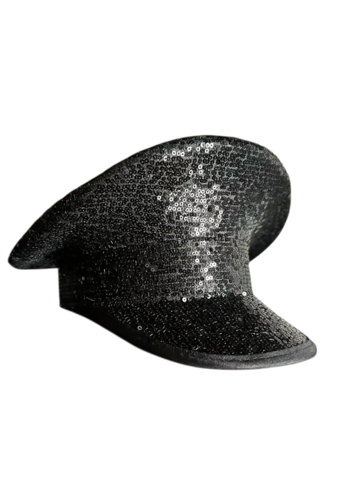 Black Sequin Festival Cap