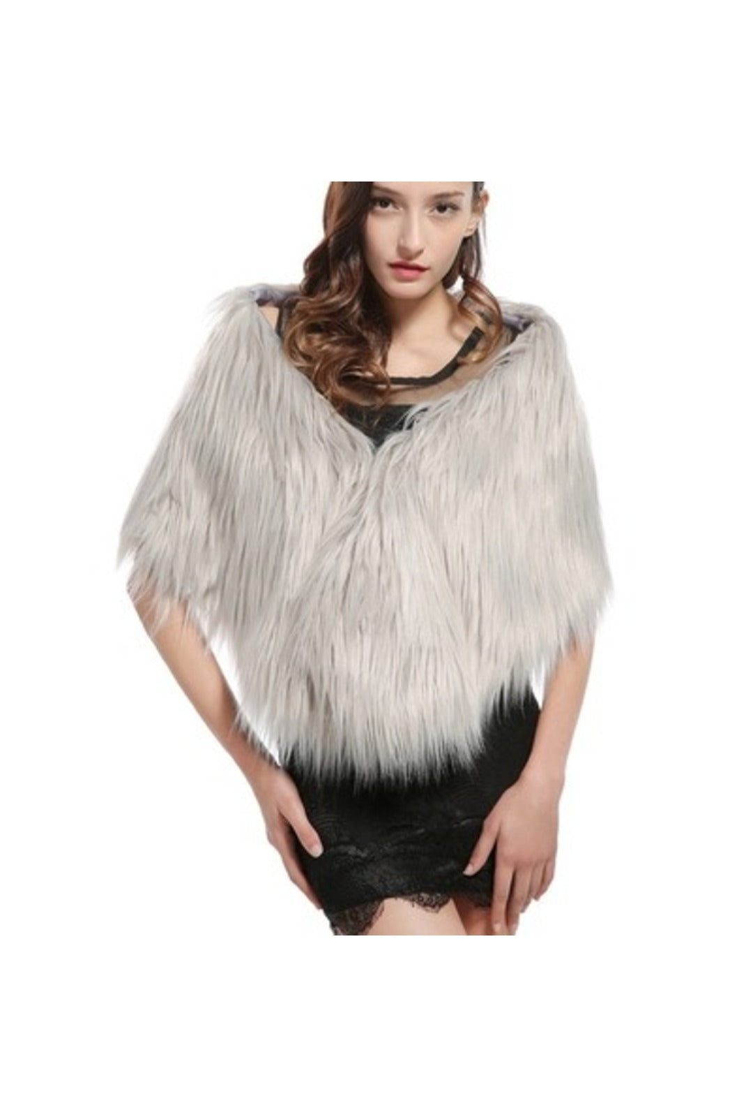 Light Grey Faux Fur Shawl