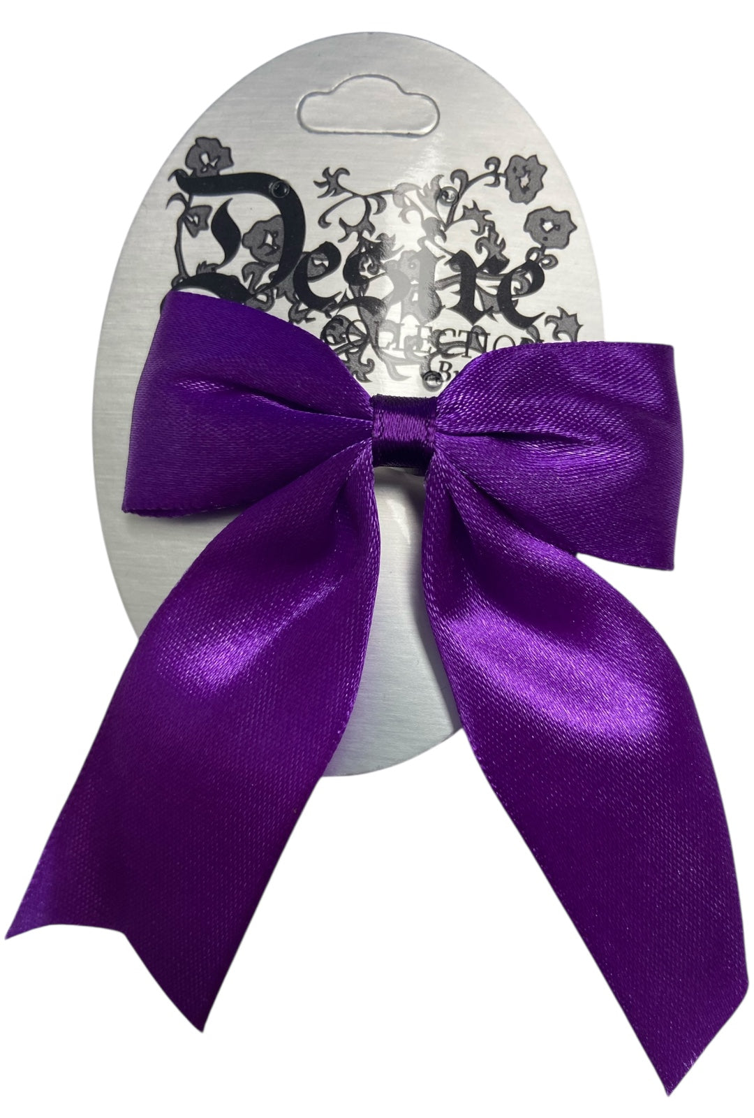 Purple Satin Hair Bow