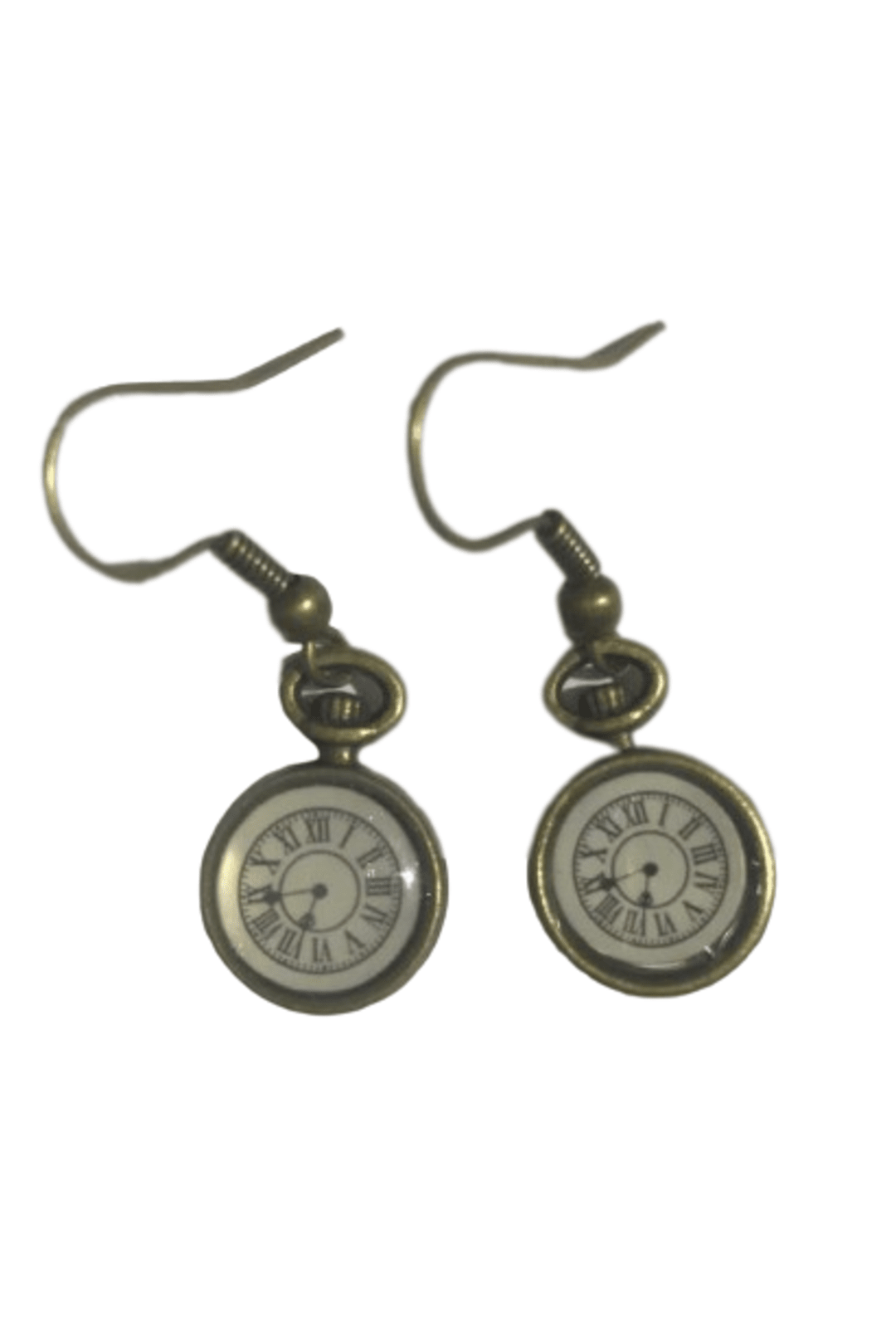 Mini Bronze Clock Face Earrings (C)
