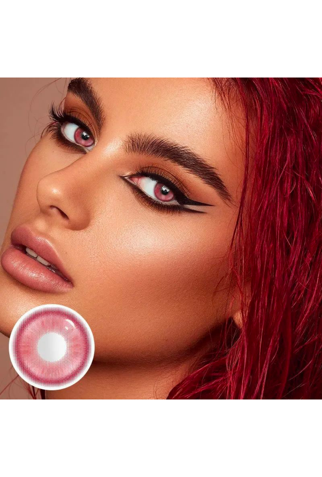 red milky circle contact lenses anime halloween cosplay costume