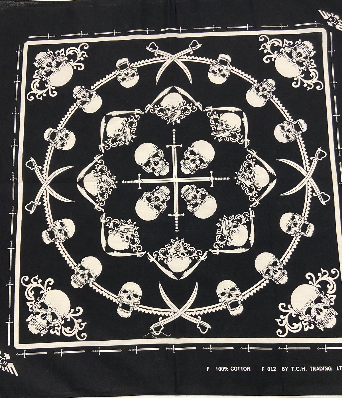 Skull Bandana with Sword Border