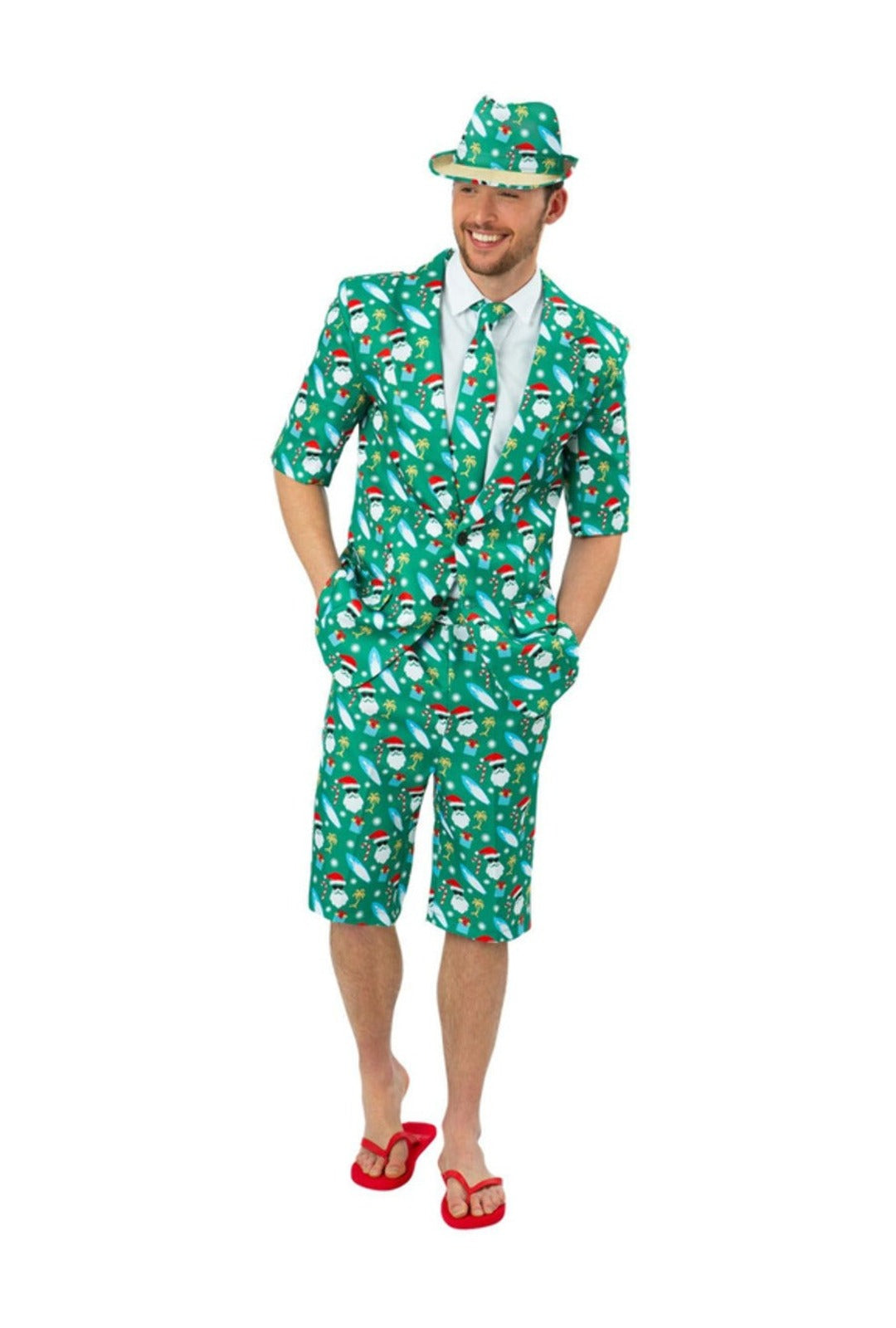 Stand Out Suit Aussie Christmas Green Print Suit