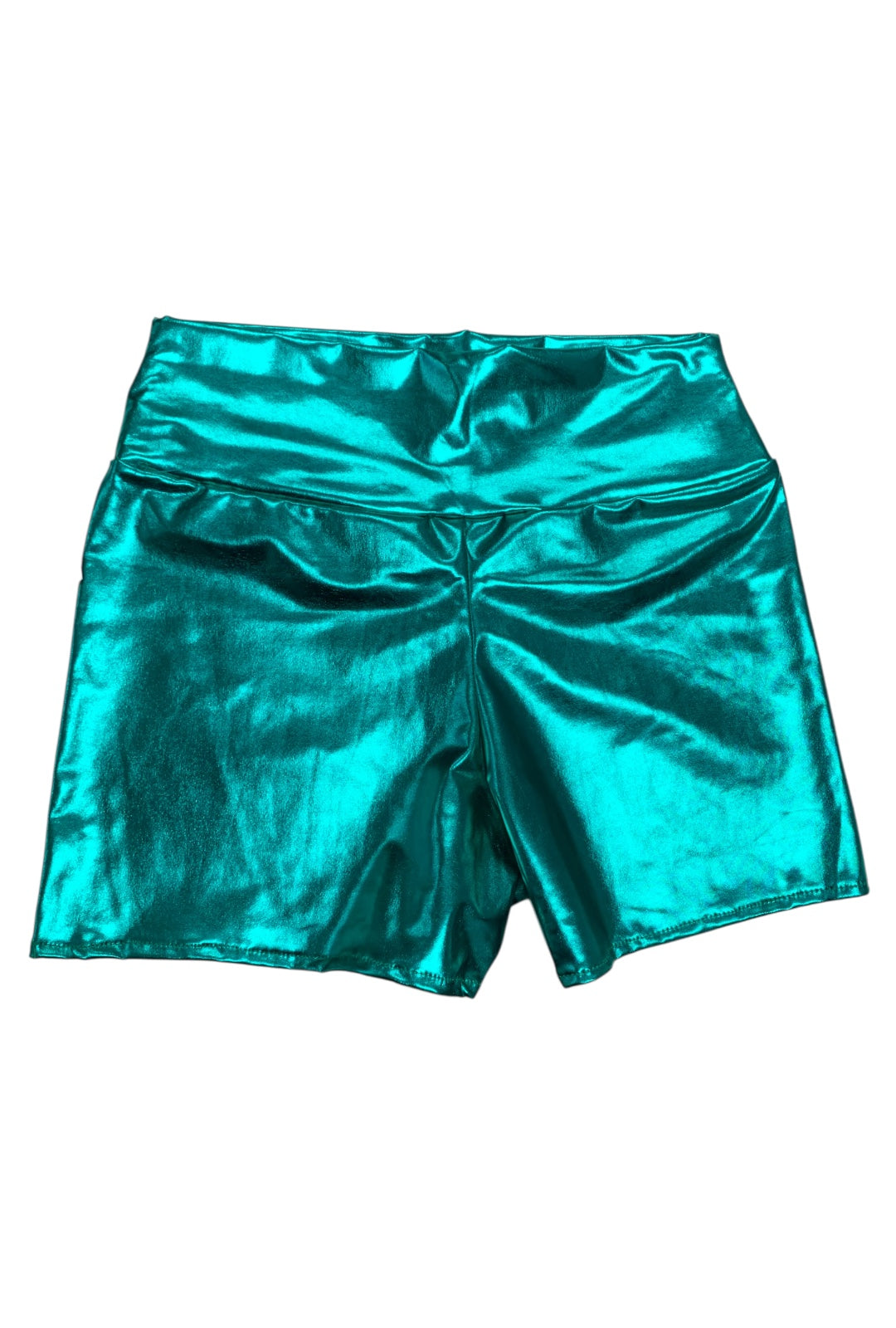 Metallic High Waisted Aqua Blue Booty Shorts Perth Hurly Burly