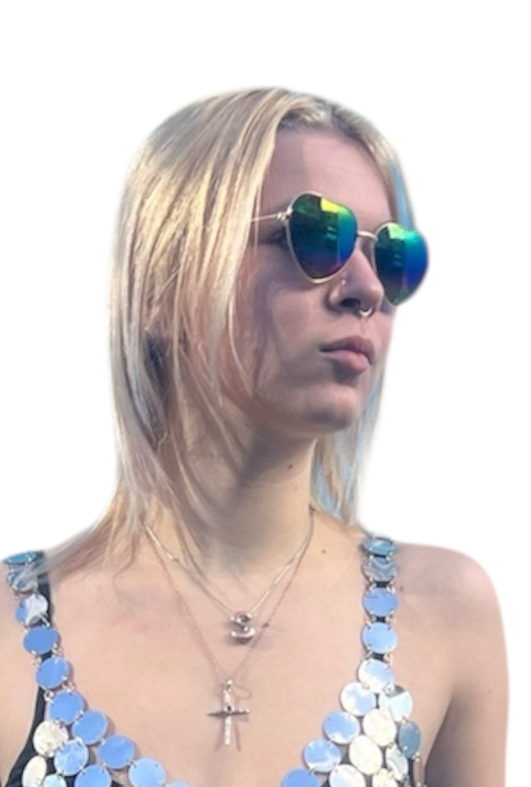 Rainbow Reflective Fashion Heart Glasses