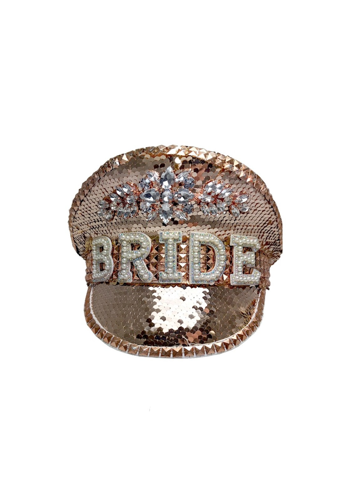 Sequin Rose Gold Bride Cap