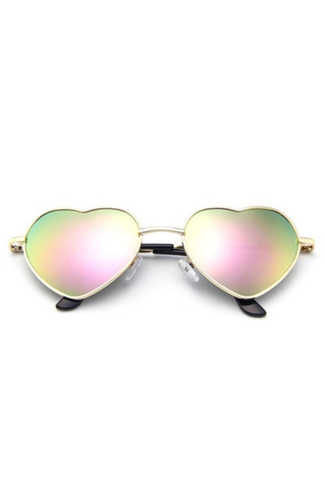 Reflective Green Fashion Heart Glasses