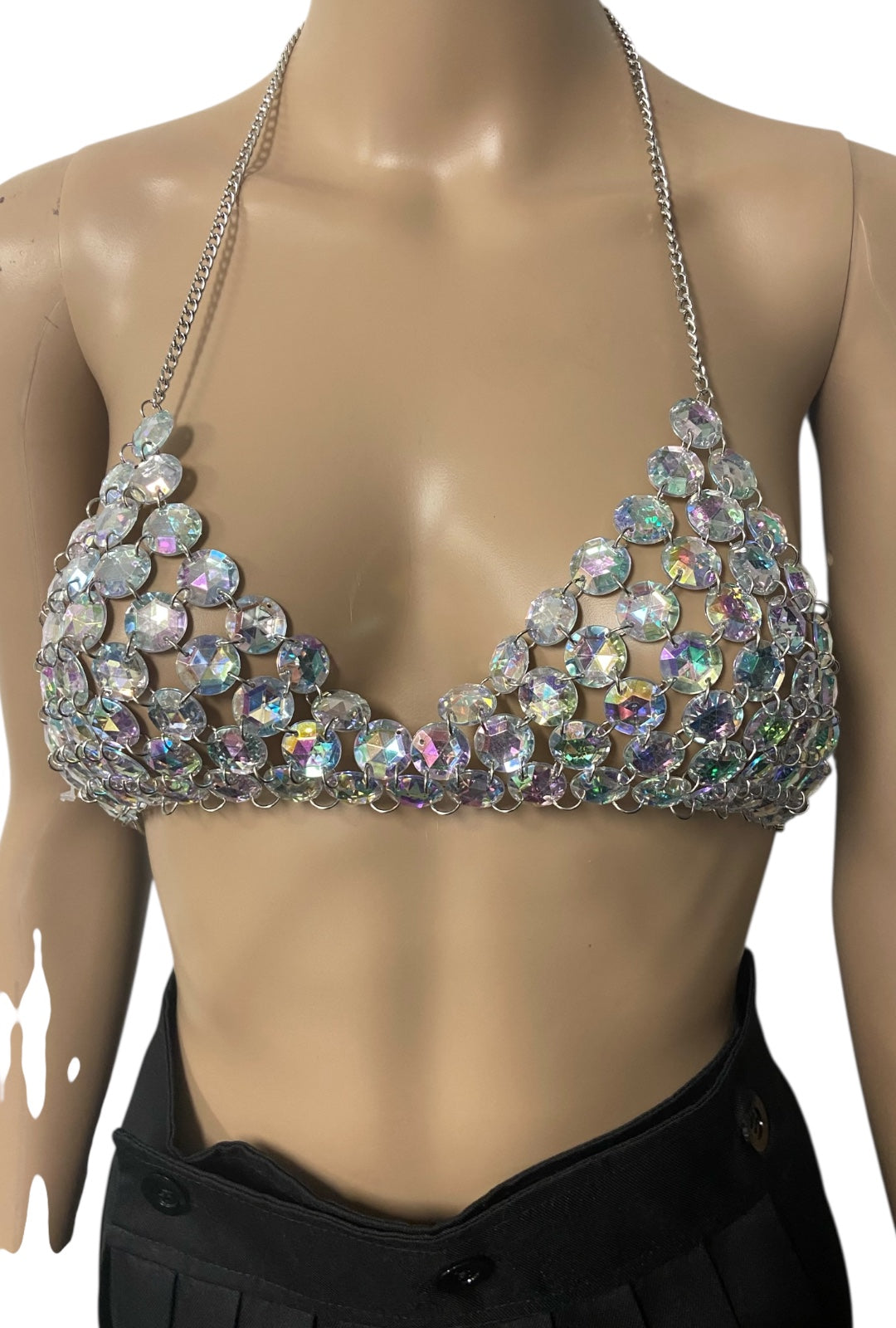 Iridescent Clear Beaded Bralette