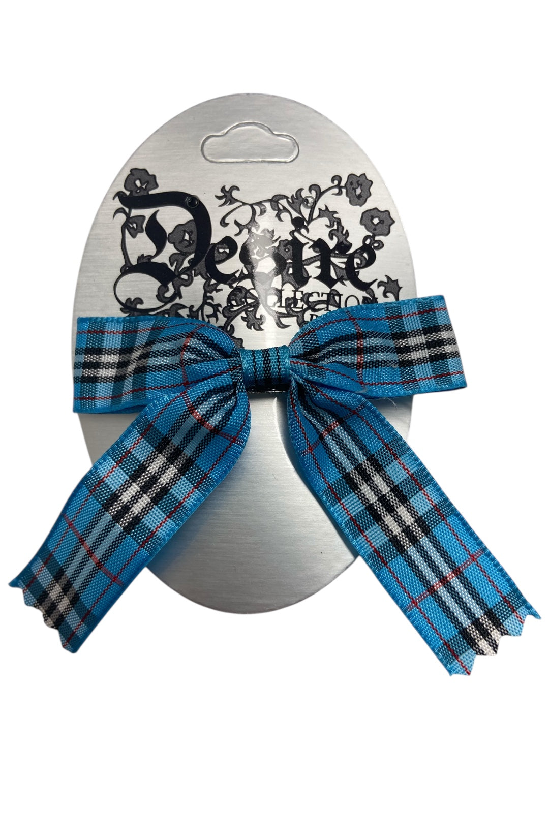 Blue Plaid Hair Bow