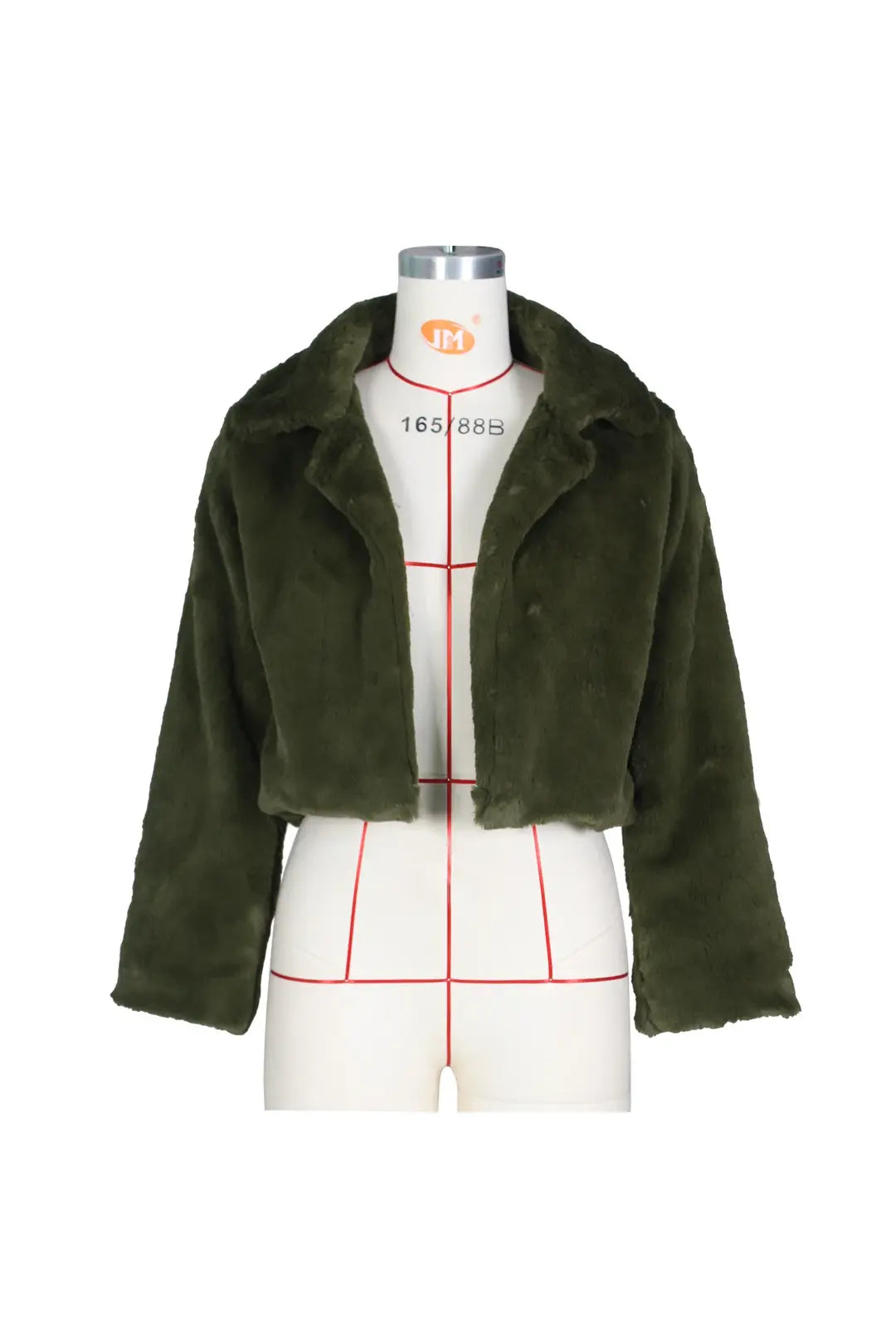 Olive Green Faux Fur Jacket Perth Hurly-Burly - Main Image