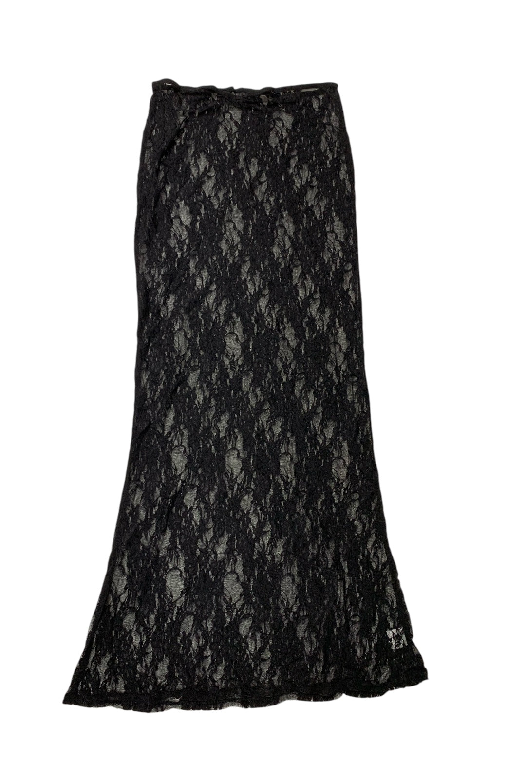 black lace long skirt floral pattern festival alternative fashion