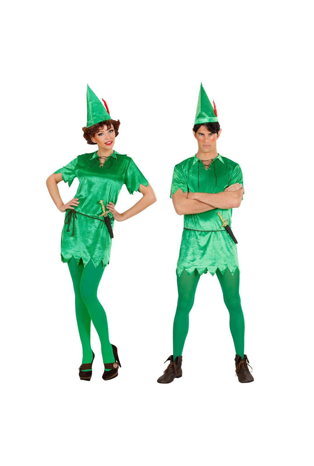 Unisex Bottle Green Peter Pan Costume