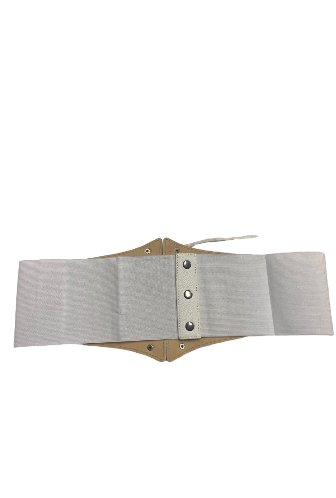 Textured Plus Size White Corset Belt