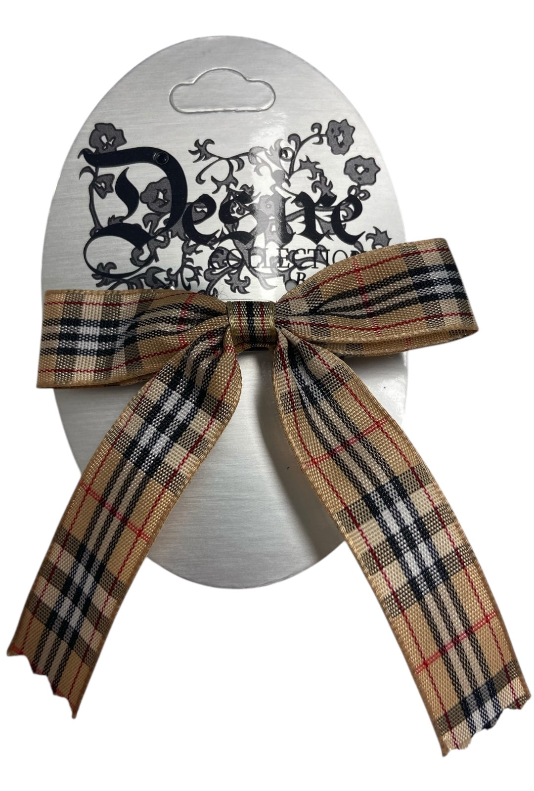 Brown Plaid Hair Bow