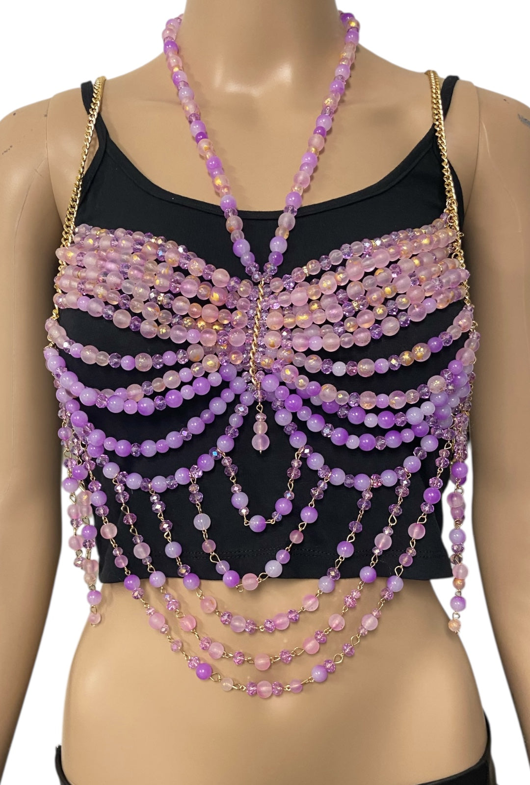 Wisteria Purple Beaded Festival Top