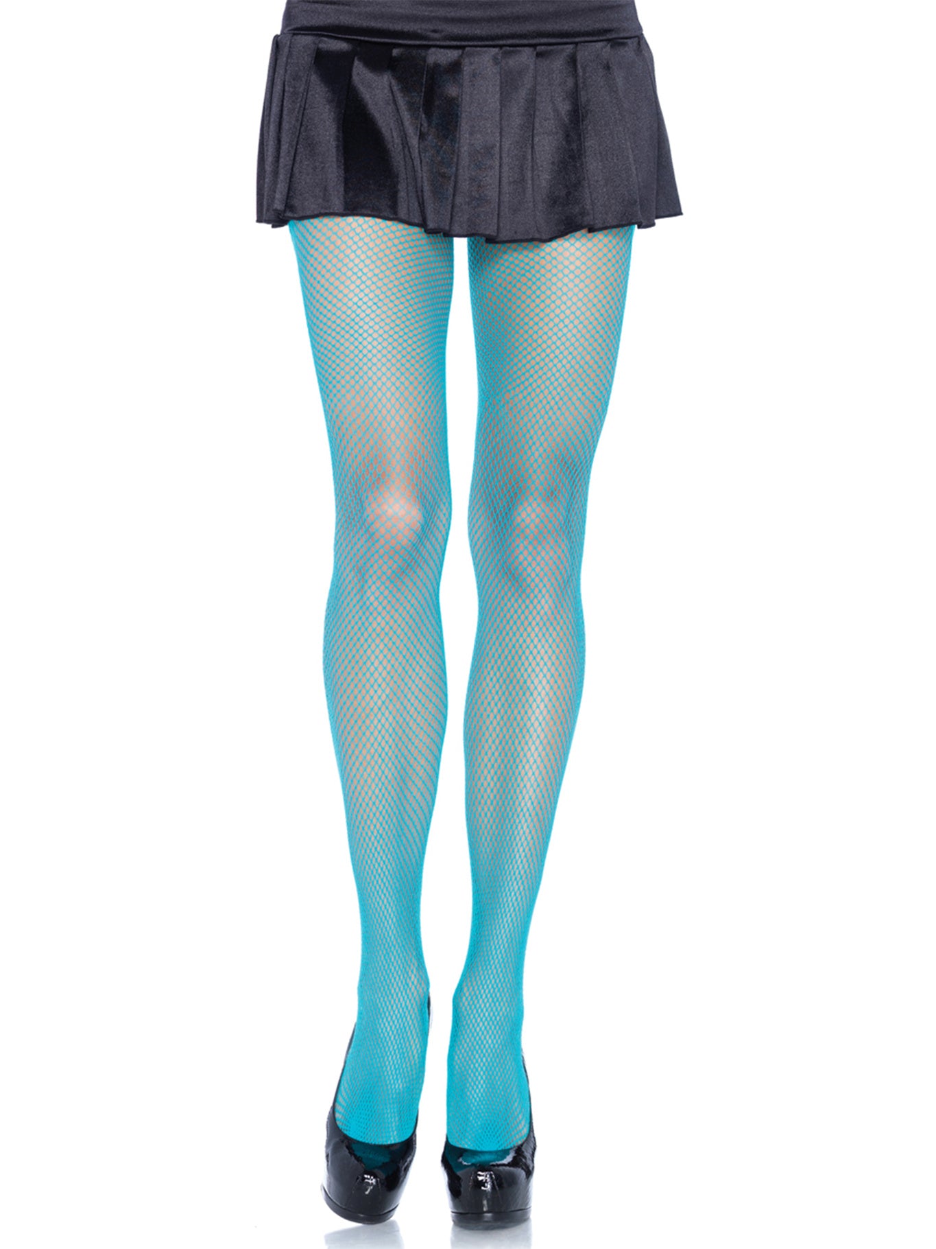 Neon Blue Fishnet Tights
