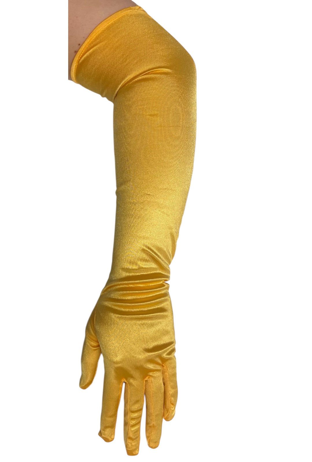 45cm Gold Satin Gloves