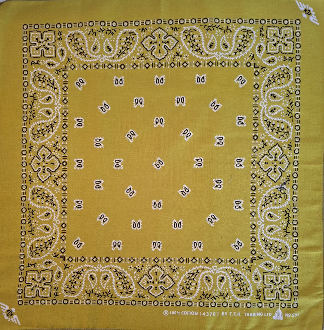 Mustard Green Paisley Bandana No.207