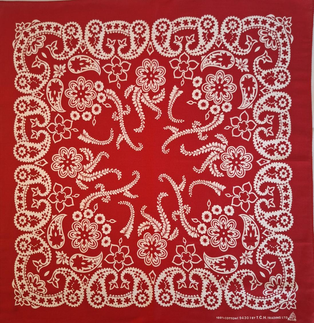 Red Floral Paisley Bandana
