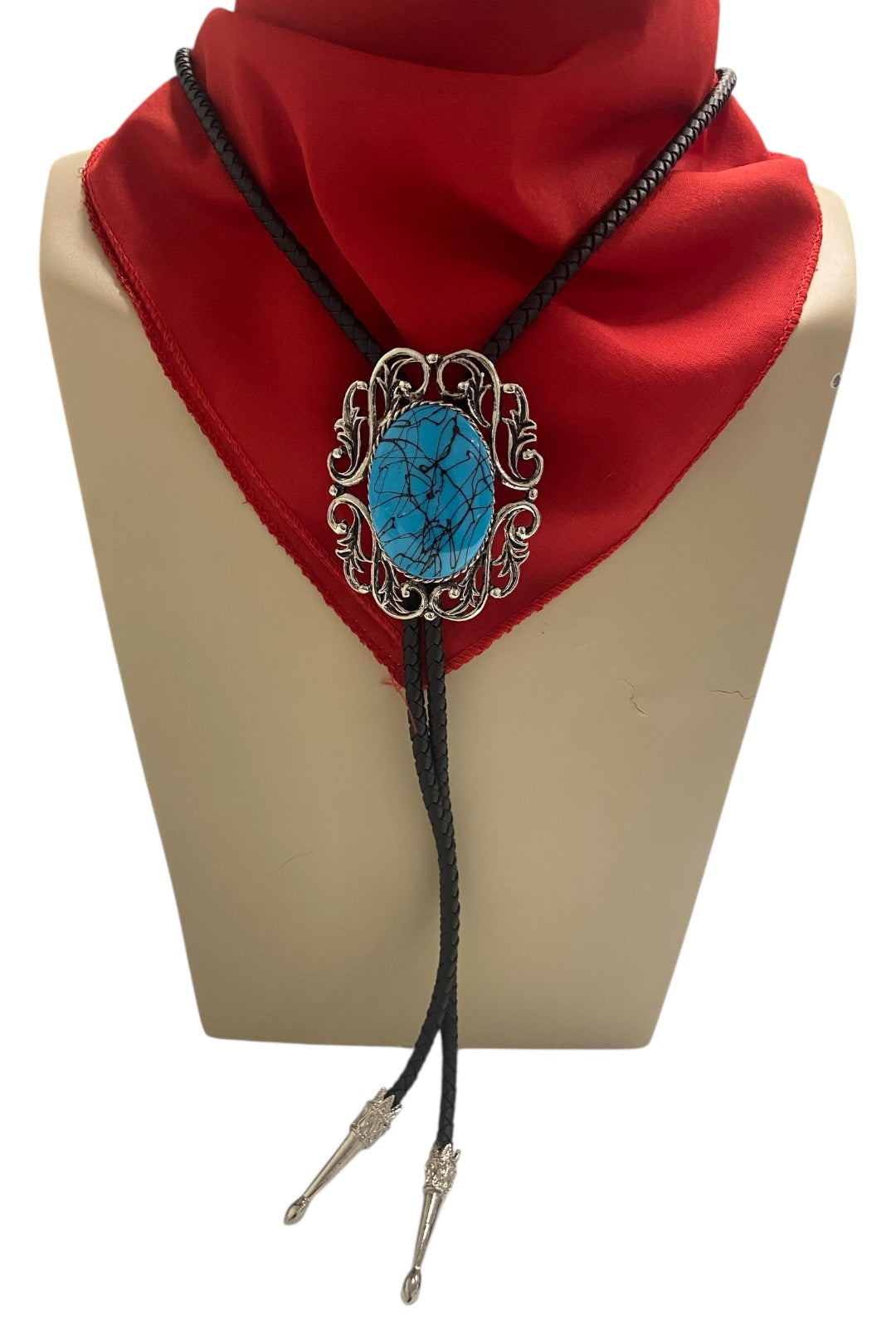 Jade Oval Bolo Tie
