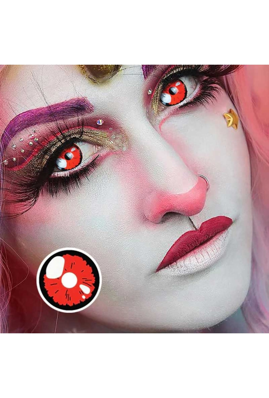 black and red lobelia contact lenses anima manga cosplay