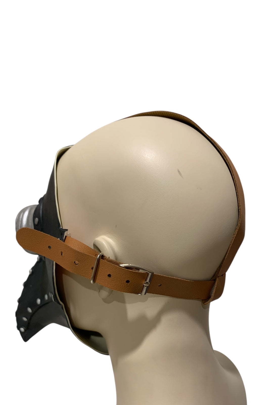 Black Latex Studded Plague Doctor Mask