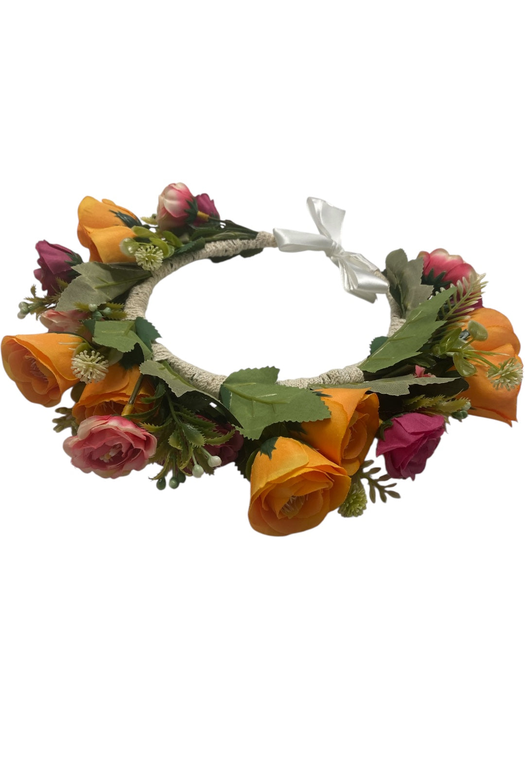 Orange and Pink Flower Crown