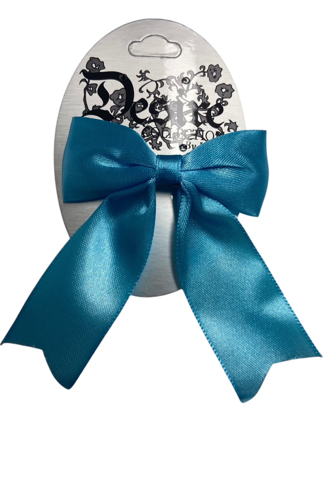 Baby Blue Satin Hair Bow