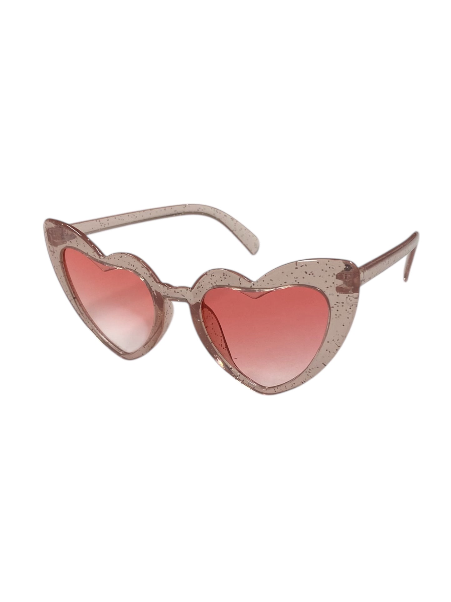 Glitter Pink Retro Heart Fashion Glasses