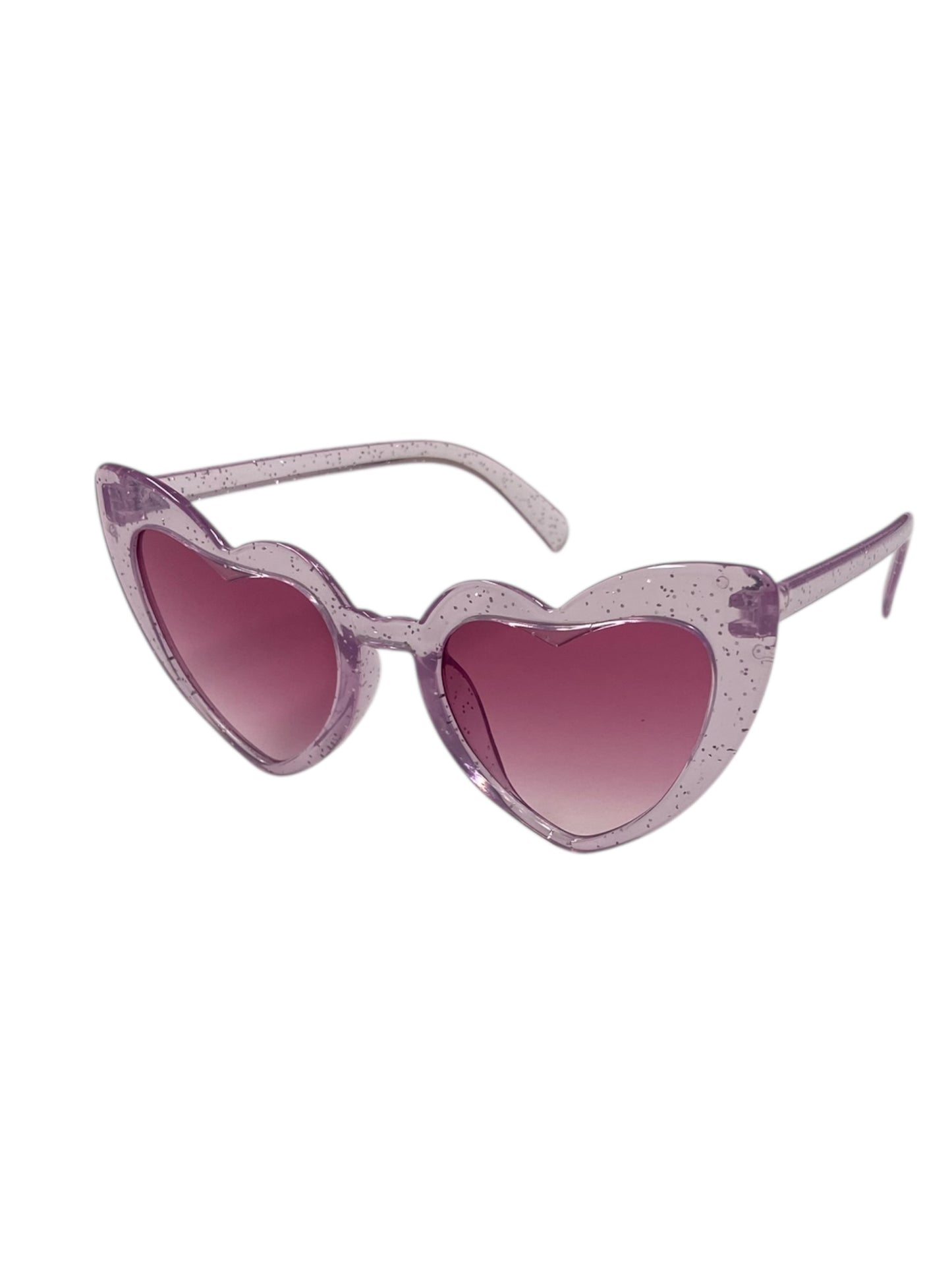 Glitter Purple Retro Heart Fashion Glasses