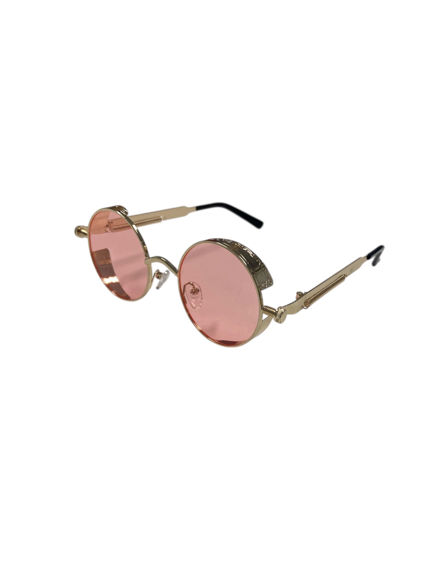 Rose Pink and Gold Steampunk Glasses