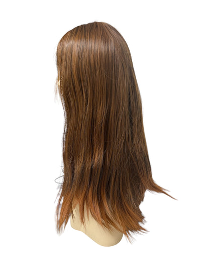 Deluxe Mid Brown Straight Wig with Bangs