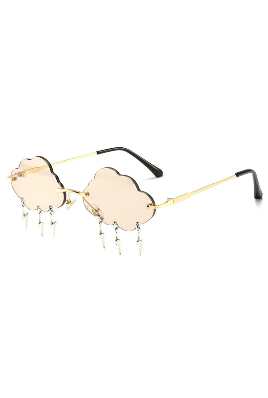 Tea Gold Cloud & Lightning Fashion Glasses