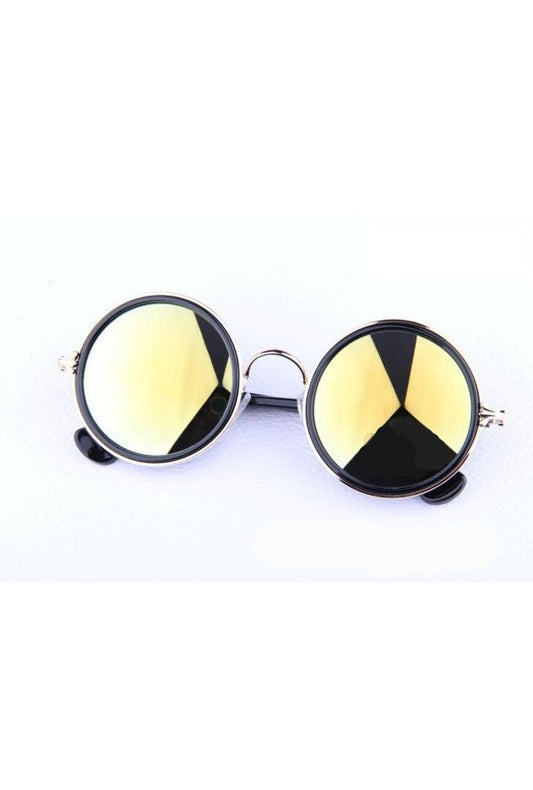 Light Yellow Round Steampunk Glasses