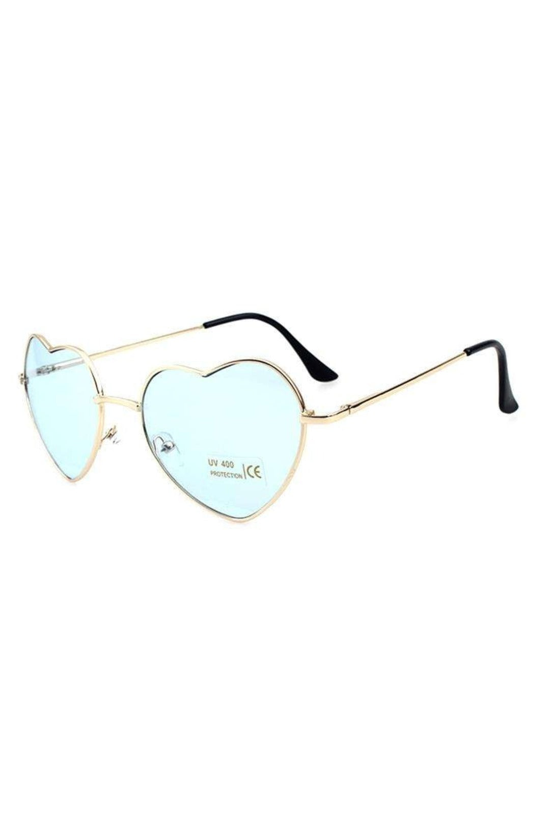 Light Blue Heart Glasses