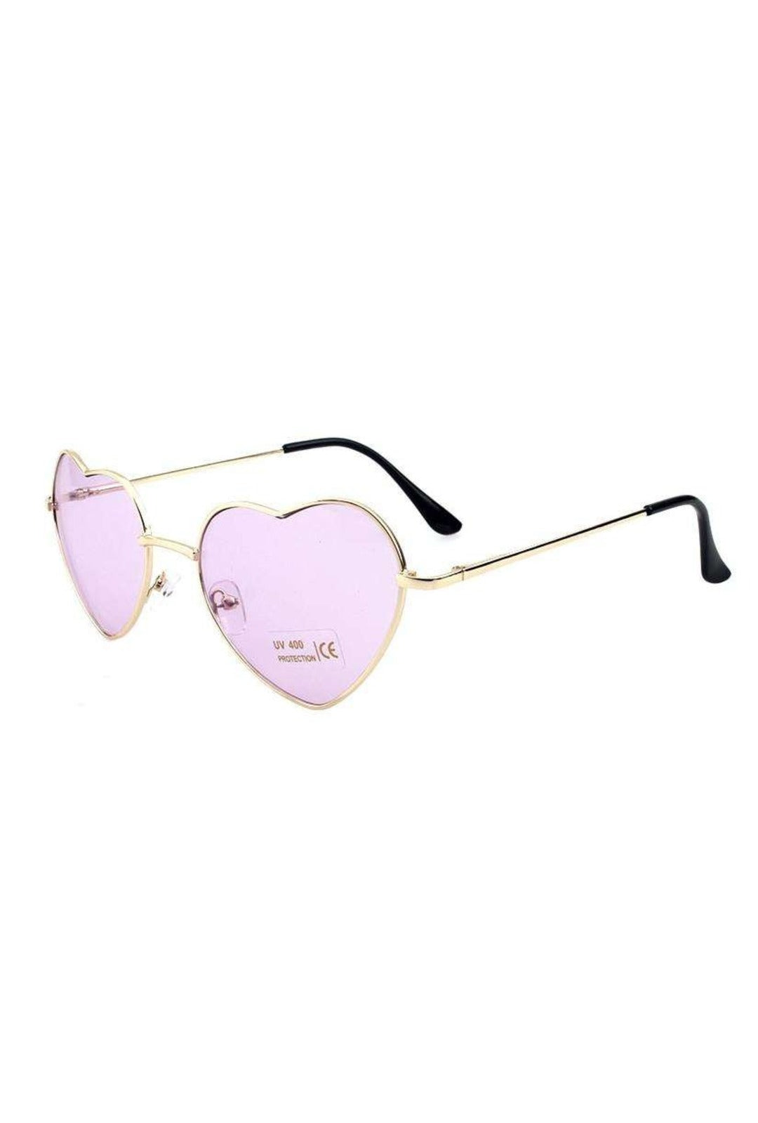 Lilac Purple Heart Glasses with Gold Frames