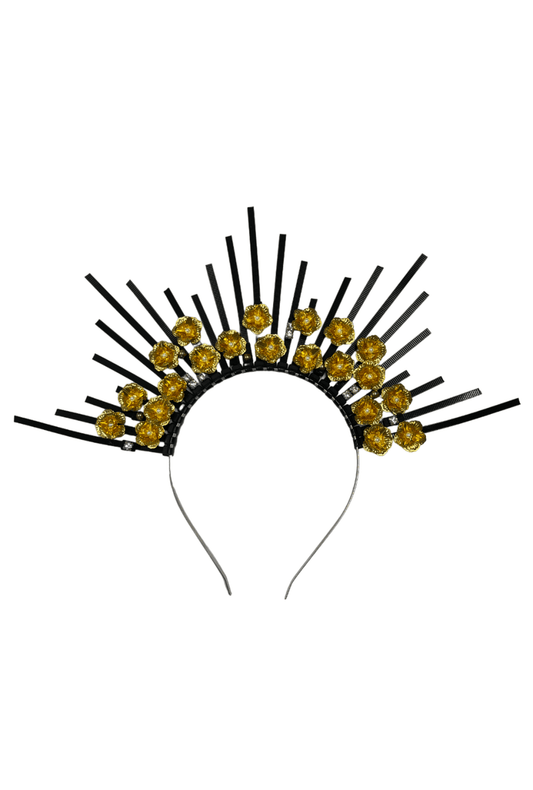 Upcycled Gold Flower Headband
