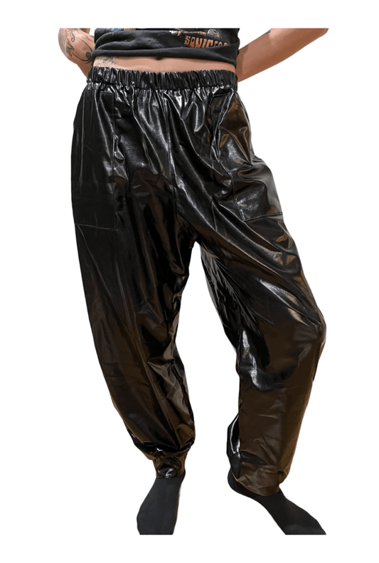 Metallic Black Utility Pants