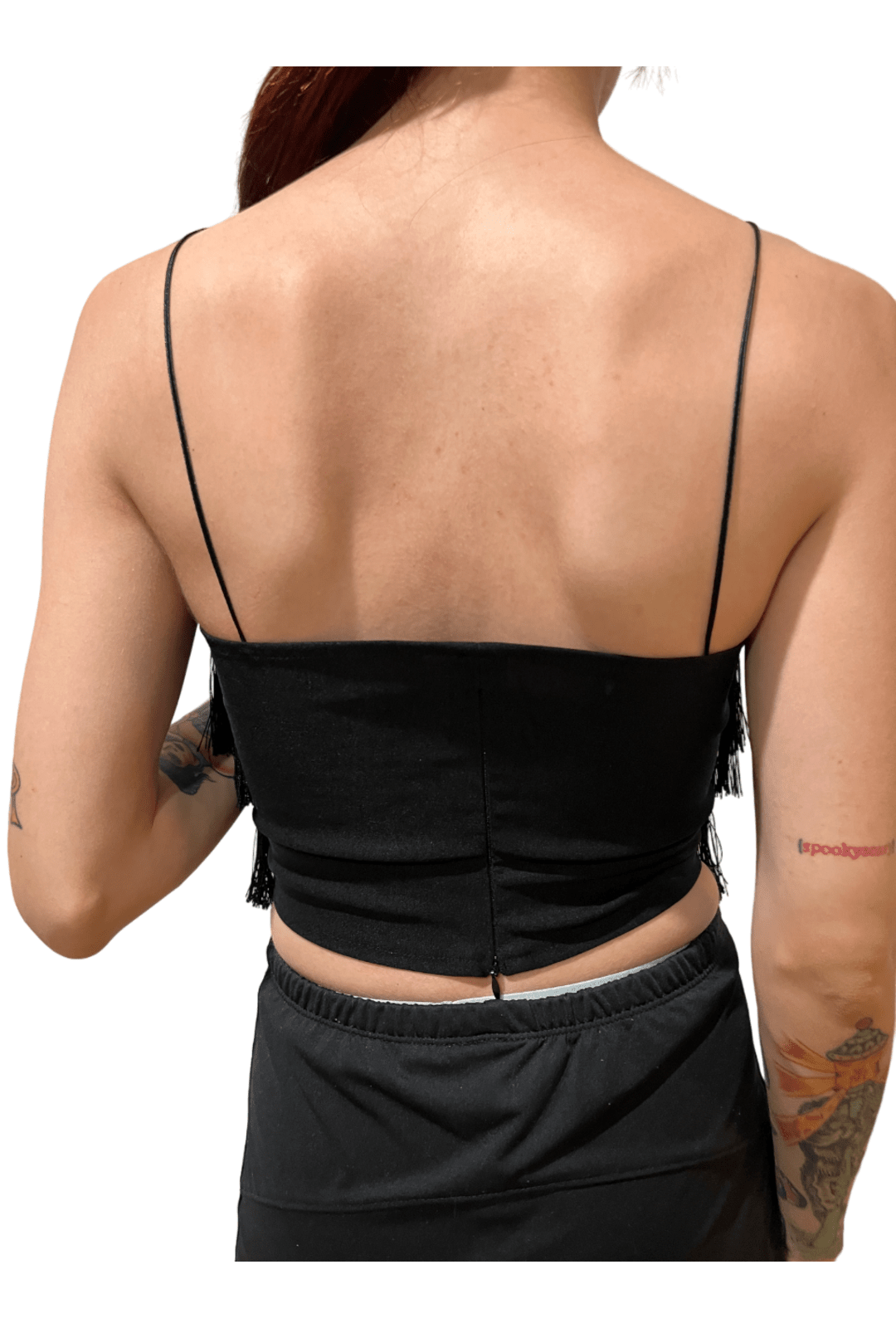 Black Layered Fringe Bralette