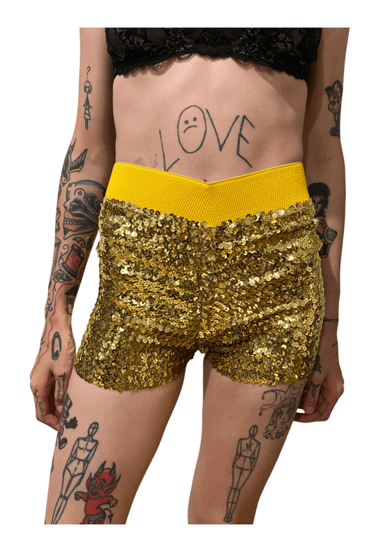 Sequin Gold Booty Shorts