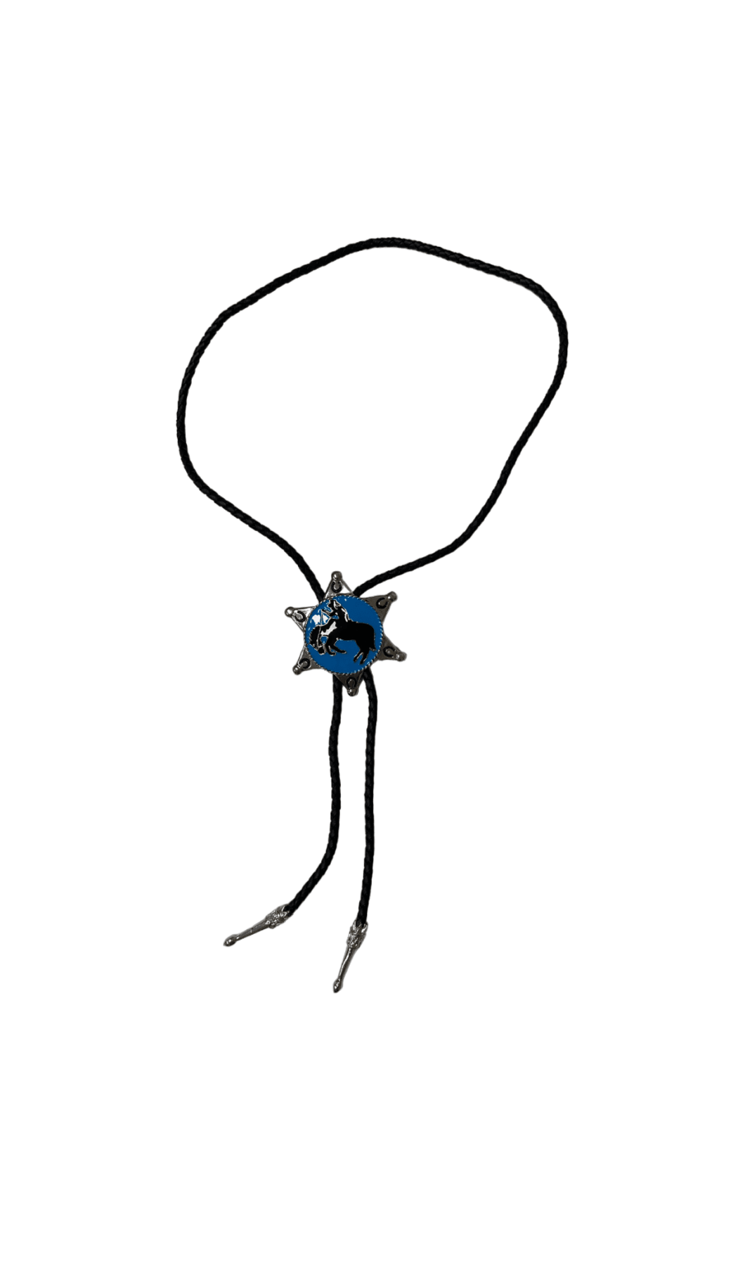 Jade Bull Riding Badge Bolo Tie