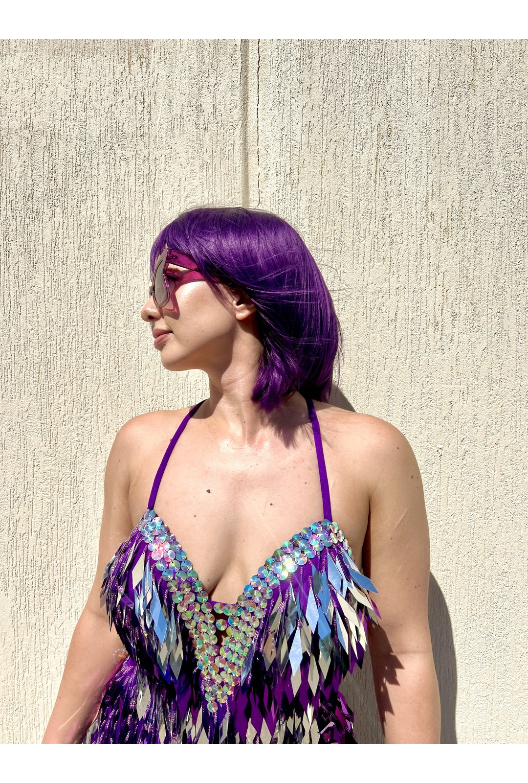 Deluxe Dark Purple Bob Wig