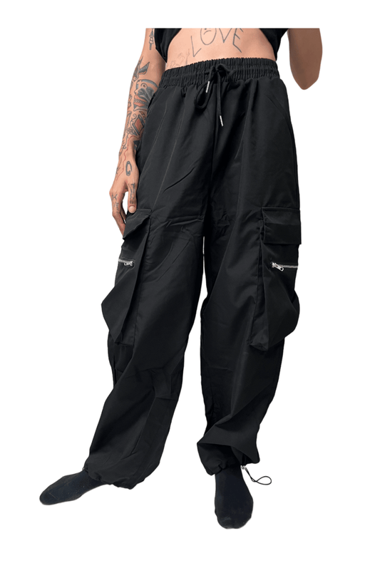 Black Utility Pants with Zips