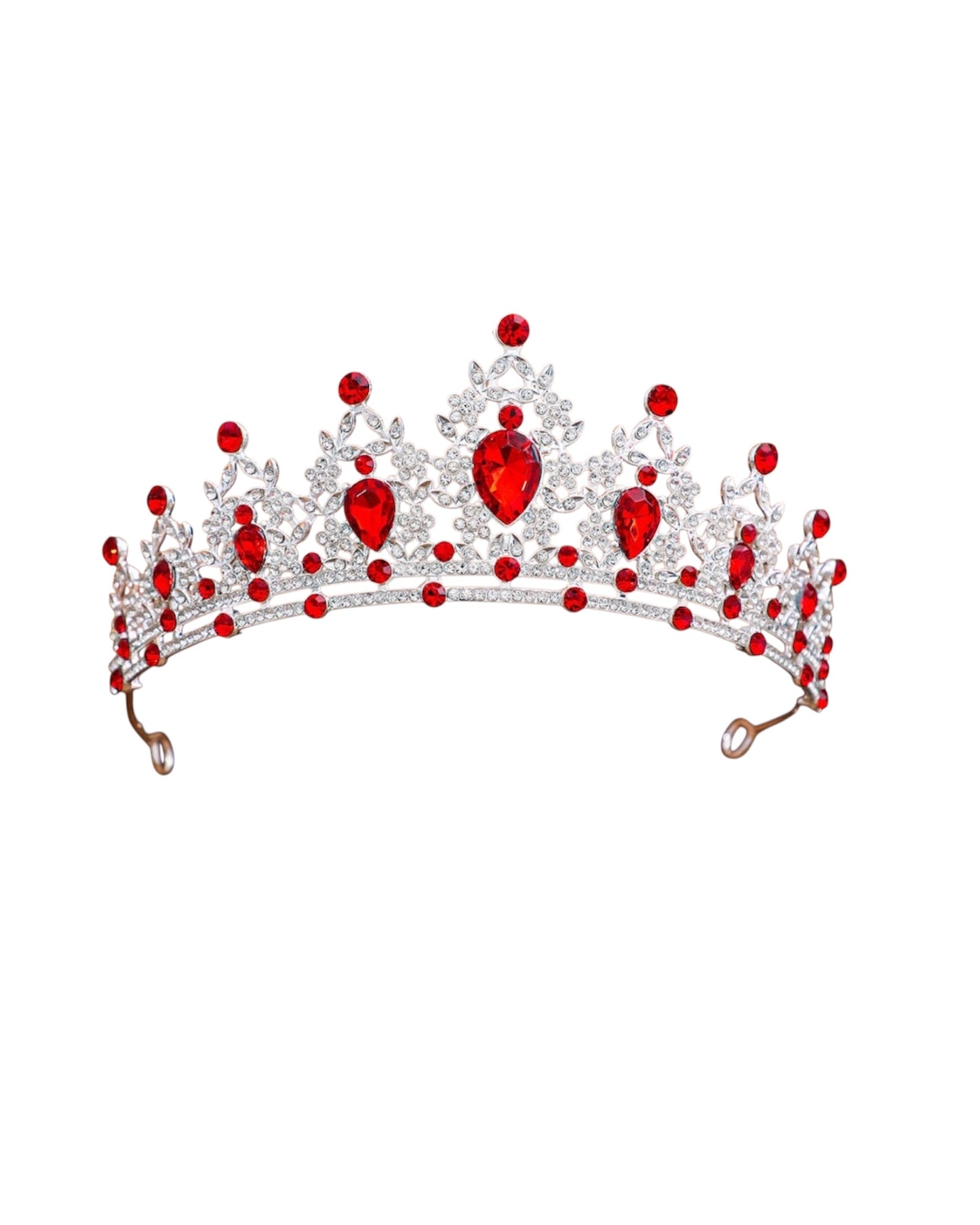 Silver & Red Deluxe Tiara