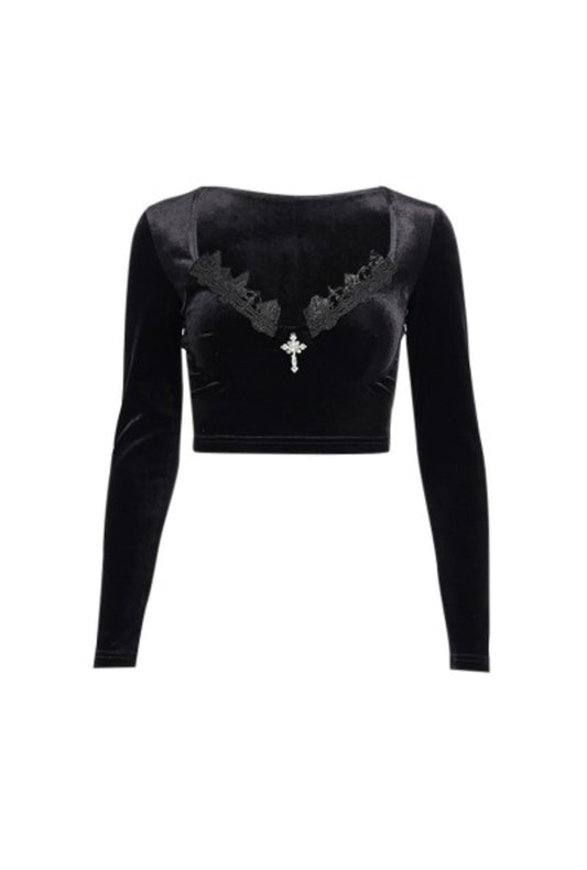 Gothic Fitted Long Sleeve Top
