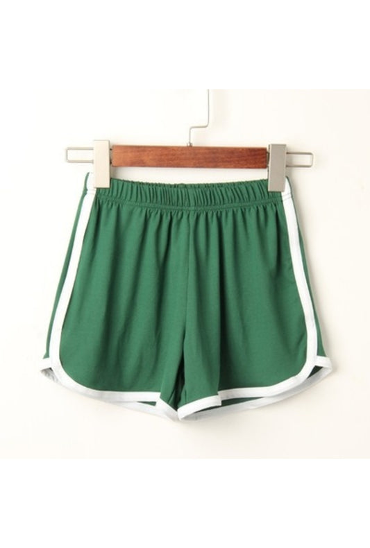 Green Athletic Striped Shorts